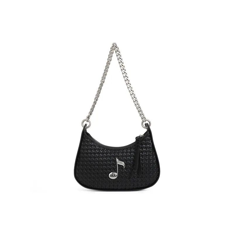 KKA Fabric, PU Shoulder Bag Women's Beige Yellow/Black-6