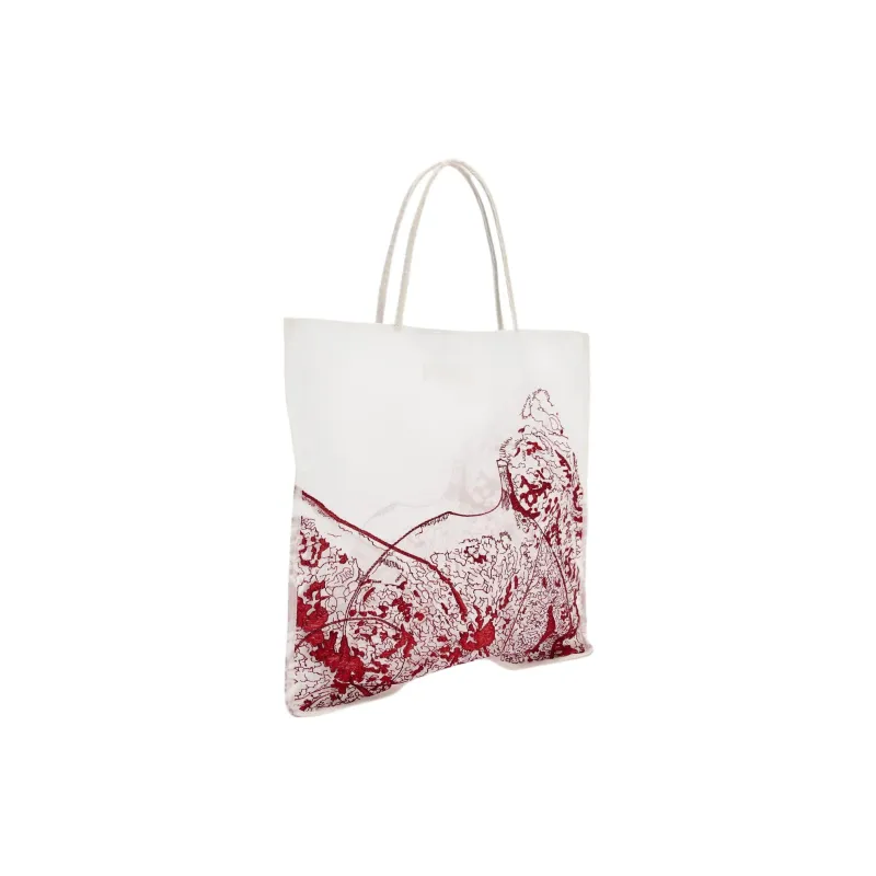 ZARA Polyester Tote Bag Shopping Bag Handbag Large Size Women's Red White-1