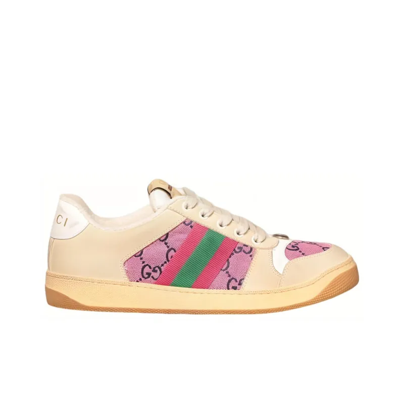 GUCCI Screener Distressed Shoes Stylish Skateboarding Shoes Women's Brown-1