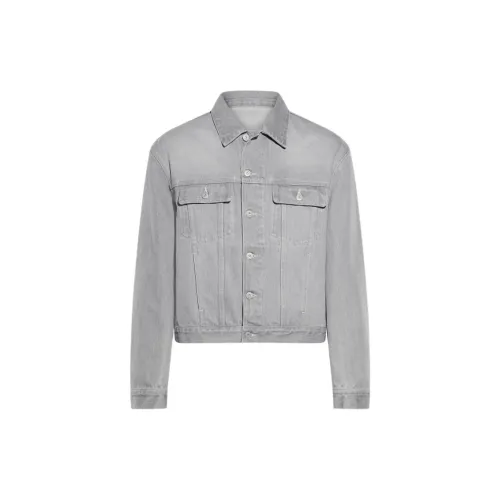 Jacquemus Denim Jackets Men Grey Off-White