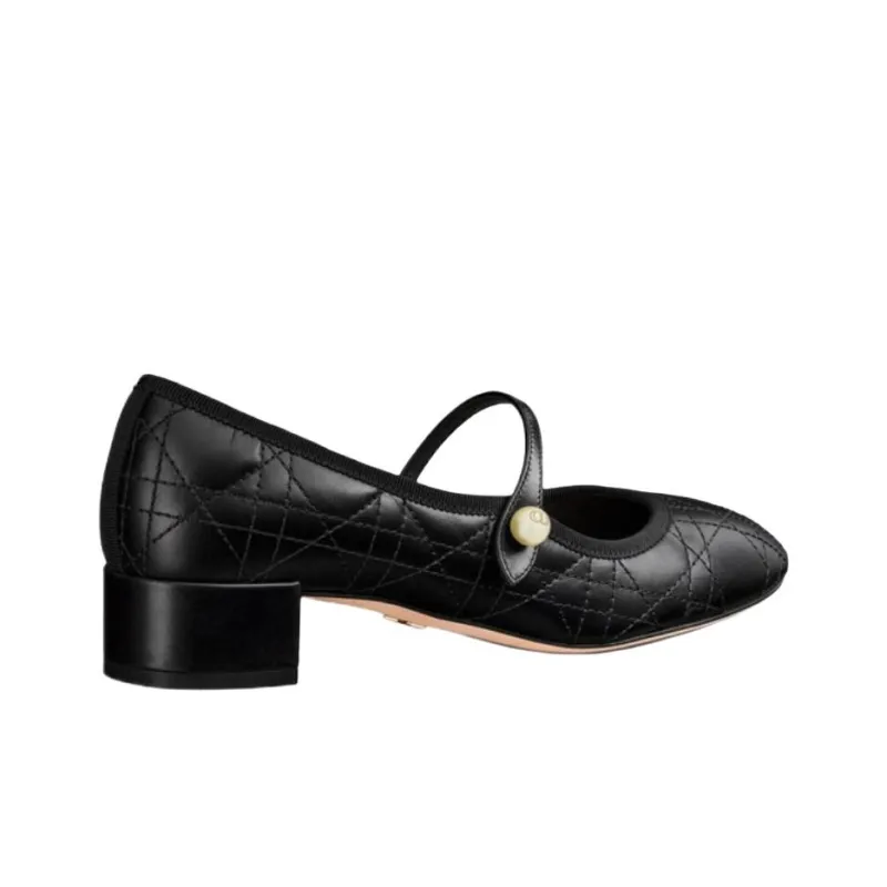 DIOR Chunky Heel Mary Jane Shoes Women's Black-3