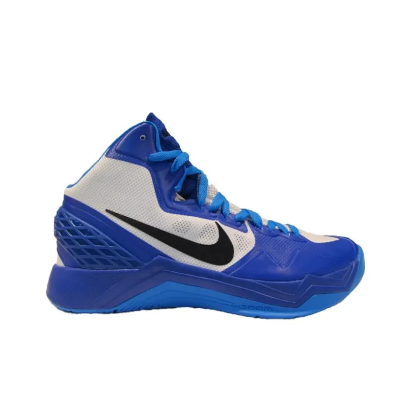 Nike Anti Slip Wear Resistant Mid Top Basketball Shoes Unisex Blue White-2