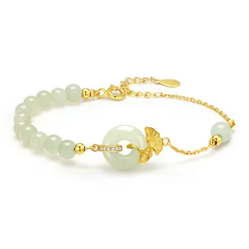 Central Fashion Hetian Jade Bracelets Green Jade Women's