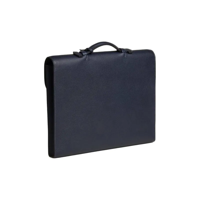 HERMES Sac A Depeches Calfskin Handbag Men's 2Z Bleu Nuit Midnight Blue-2