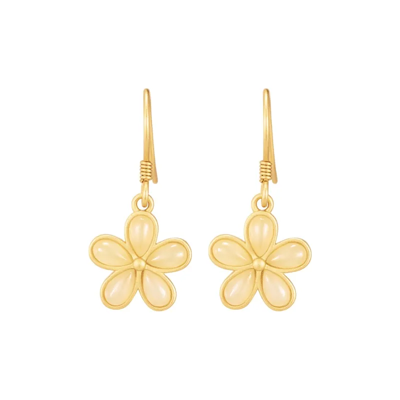 MAMADESHOUHU Hetian Jade Earrings Pale Greenish White Jade Women's-1