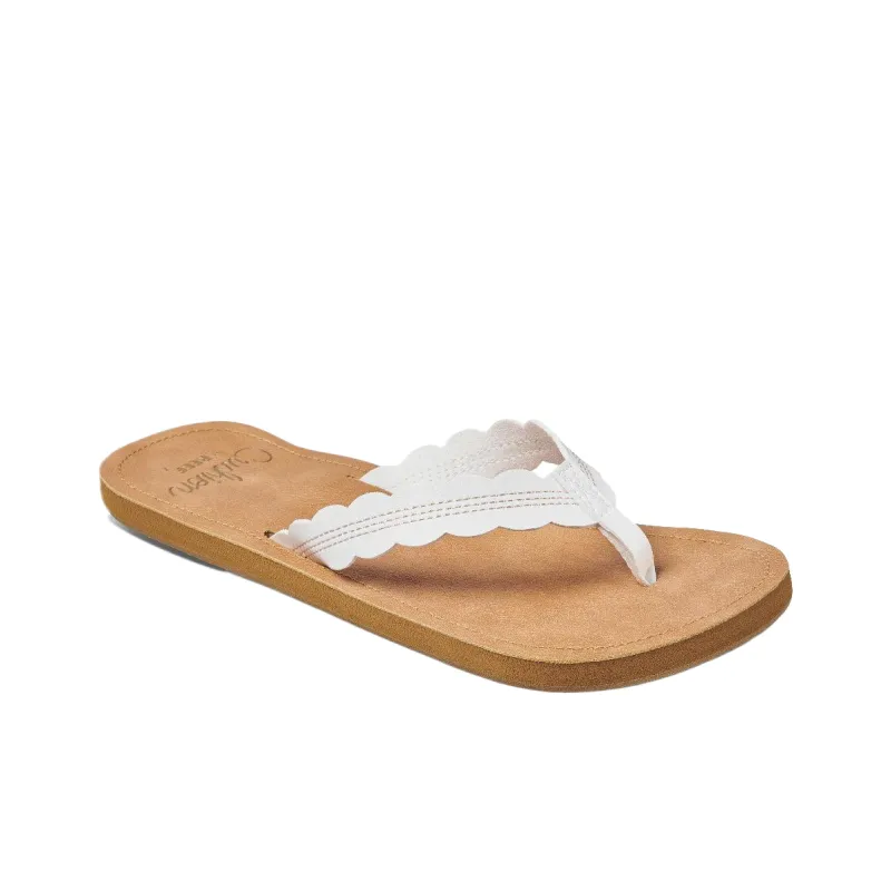 REEF Slip-Resistant Flip Flops Women's Yellow White-2