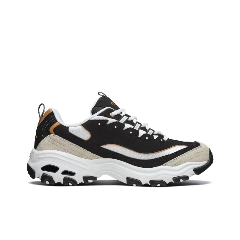 Skechers D'LITES 1.0 Anti Slip Wear Resistant Low Top Chunky Sneakers Men's Black Gold-2