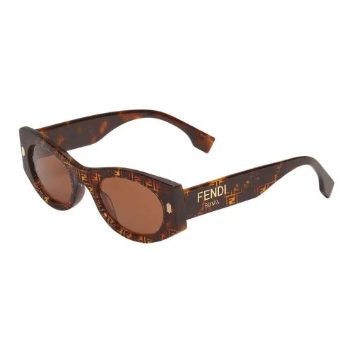 FENDI Acetate Round Sunglasses Women's Brown