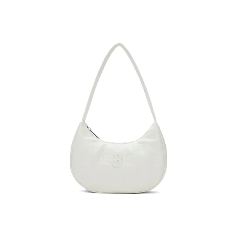MLB Artificial Leather Shoulder Bag Handbag Shoulder Bag Unisex Dark Cream-0