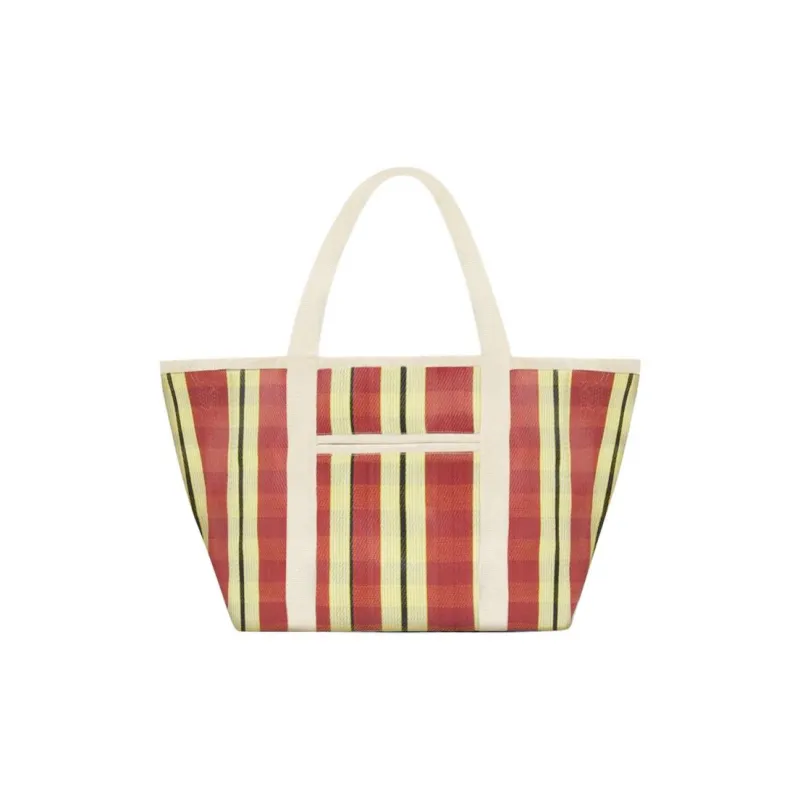 ISABEL MARANT Darwen Nylon Tote Bag, Shopping Bag, Handbag, Shoulder Bag Women's Red & Yellow-2