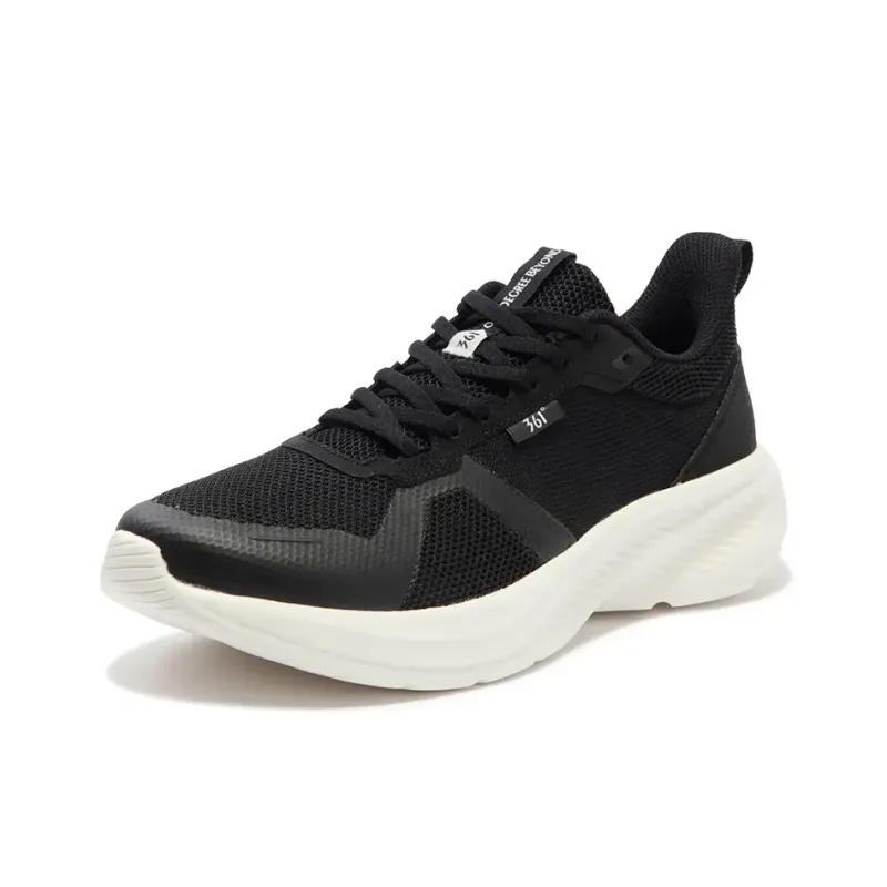 361° Cushioning Breathable Low Top Casual Running Shoes Men's Black White-1