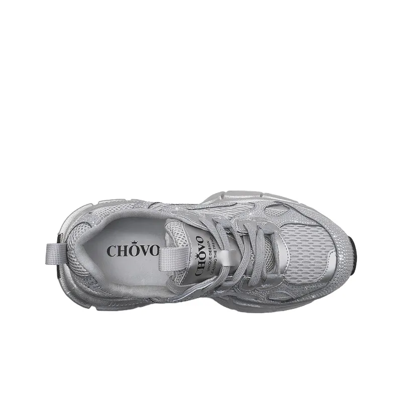CHOVO Sparkling Galaxy Height Increasing Lightweight Breathable Low-Top Chunky Sneakers Women's-3