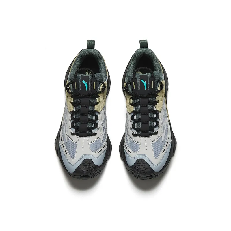 Anta Non slip Wear resistant Shock Absorption Low Top Casual Running Shoes Men's Gray Green-2