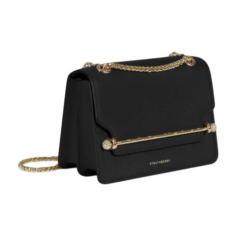 Strathberry Calfskin Shoulder Bag Crossbody Bag Mini Women's Black-1