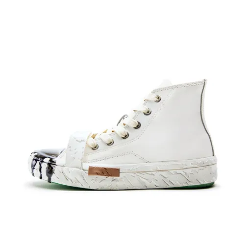 WUCHAO Casual Shoes Unisex High-Top Poison White