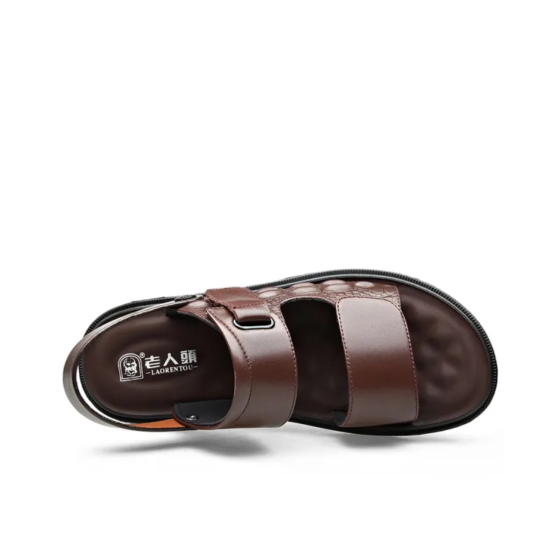 LAORENTOU Beach Sandals Men Black/Brown-6