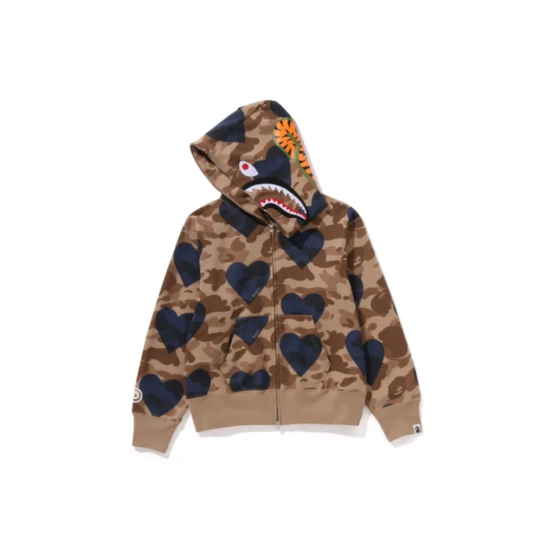 Bape A BATHING APE Women's I Love Bape Half Zip Sweatshirt Gray-1