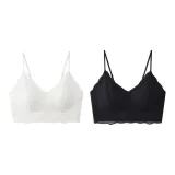 F Set-Lace Floral-White+Black (2 Pcs)