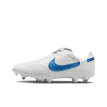 Nike Premier 3 SG Metal Long Studs Anti Slip Wear Resistant Soccer Shoes Men's White Blue
