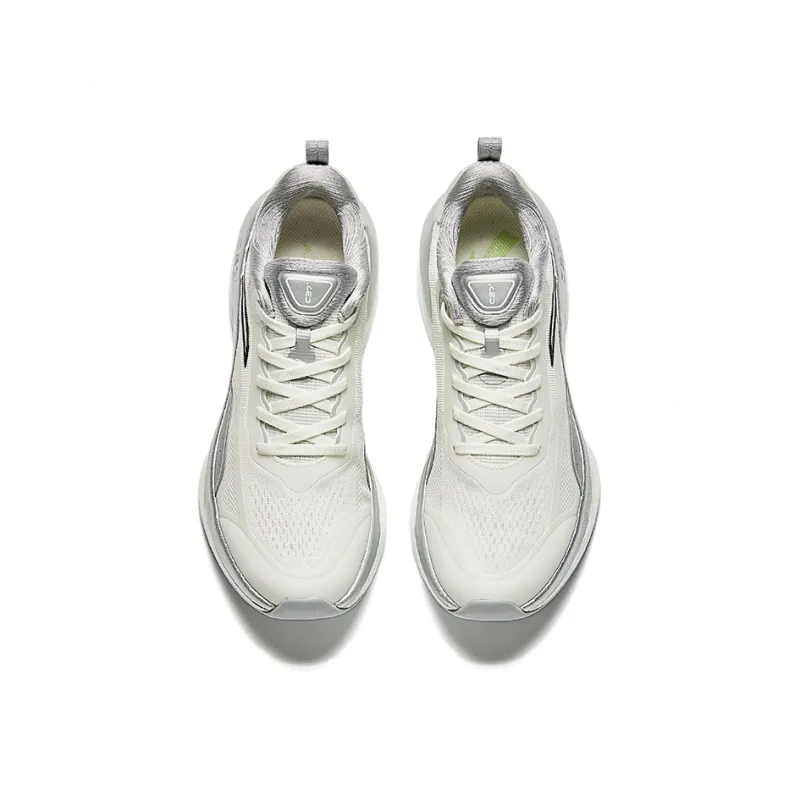 Anta Running Collection Anti-Slip Wear-Resistant Low-Top Casual Running Shoes Women's White Silver Gray-2