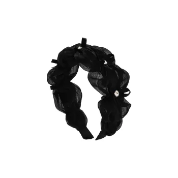 ROYALSASA Silk Chiffon, Faux Crystal, Acrylic Headband Headbands Women's