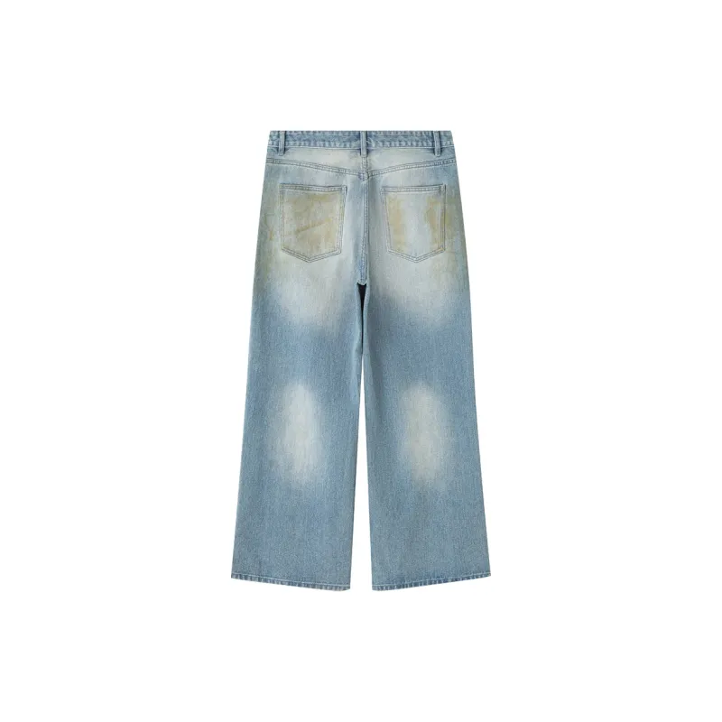 Suamoment Jeans Spring And Fall American Casual Street Pants Unisex-1