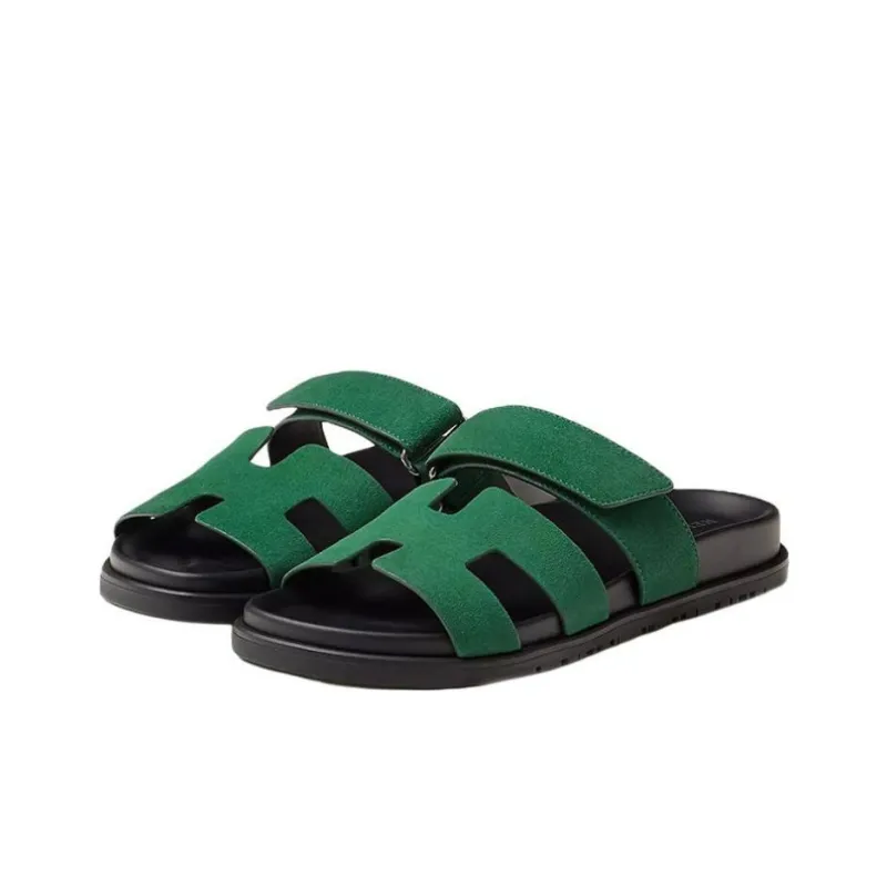 HERMES Chypre Stylish Sandals Women's Green-2
