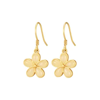 MAMADESHOUHU Hetian Jade Earrings Pale Greenish White Jade Women's