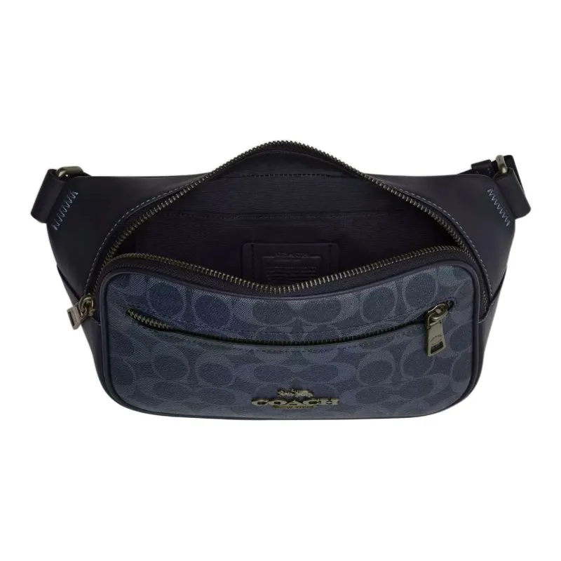 COACH Elias Denim Crossbody Fanny Pack Tubas Men's Midnight Marine Blue-3