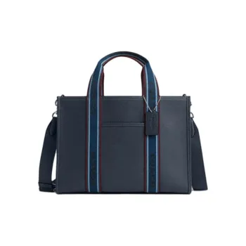 COACH Smith Pebbled Leather Tote Bag, Shopping Bag, Shoulder Bag, Crossbody Bag, Handbag Tubas Women's Denim Blue
