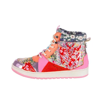 IRREGULAR CHOICE High-Top Skateboard Shoes Women's Pink Orange