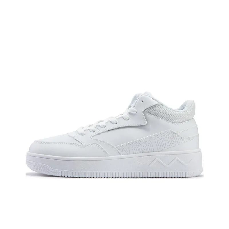 361° Anti Slip Wear Resistant Mid Top Skateboard Shoes Men's White-0
