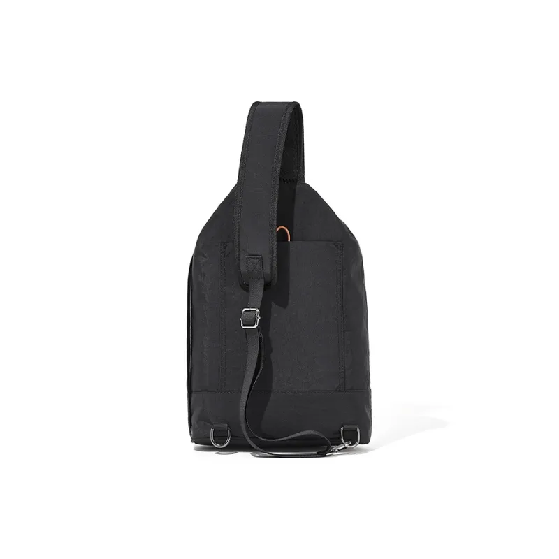 BOSTANTEN Fabric Sling Bag Large Size Unisex Black/Green-3