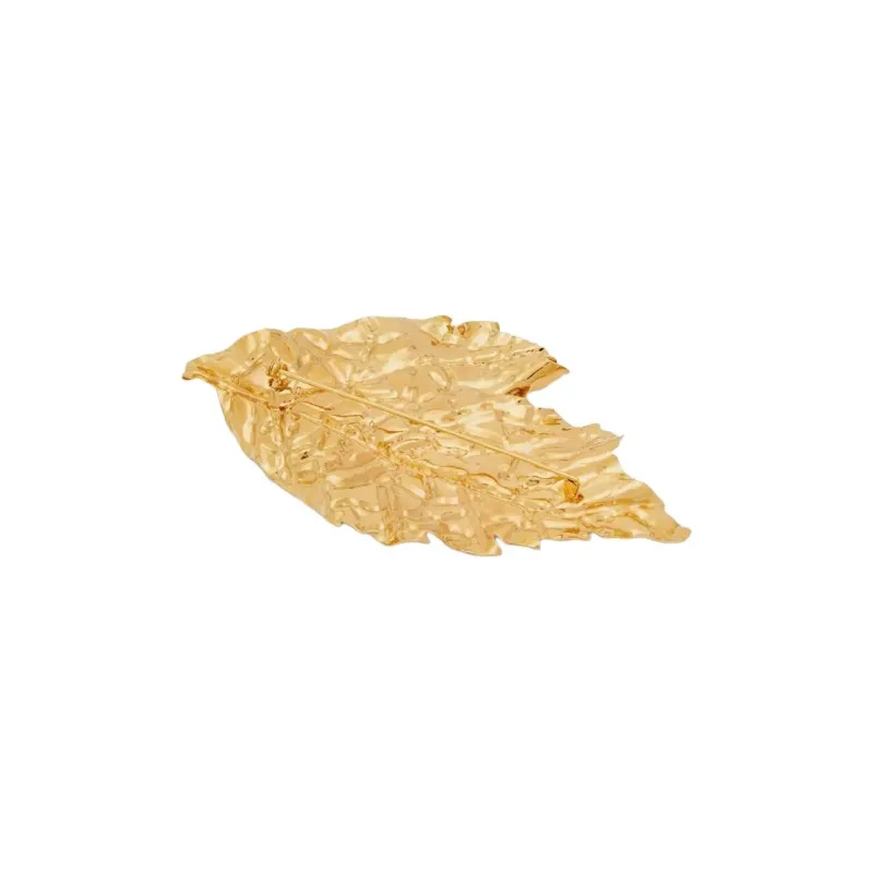 JIL SANDER Oversize Leaf shaped Polished Brooch-1