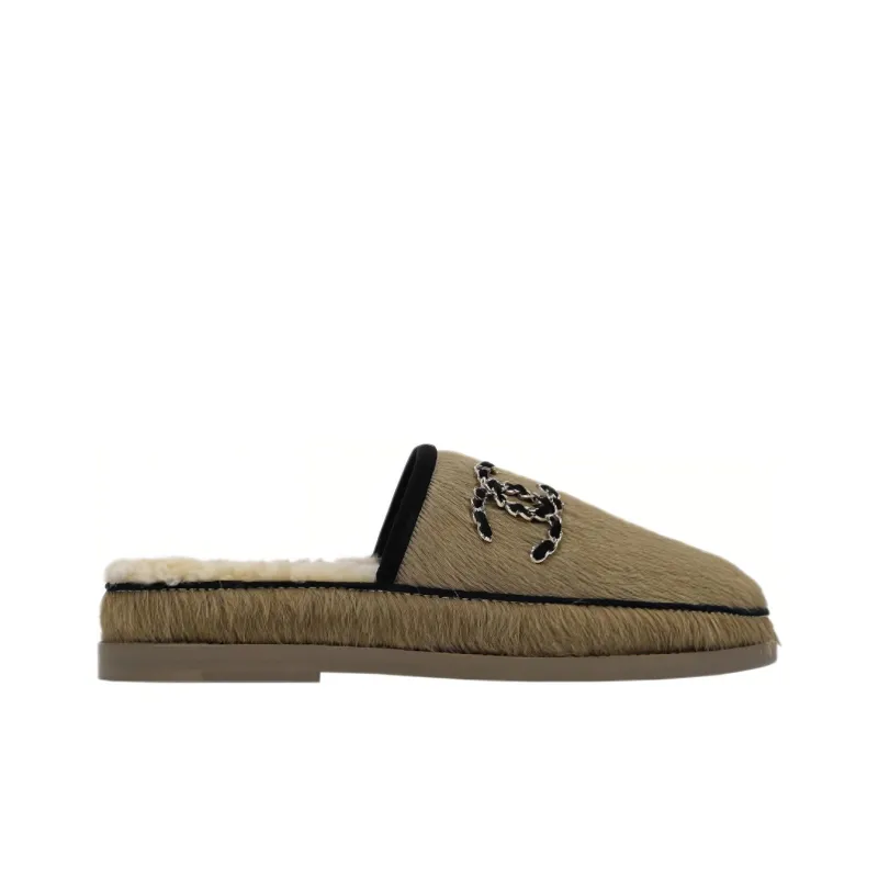 CHANEL Abrasion Resistant Closed Toe Slippers Women's Green-1