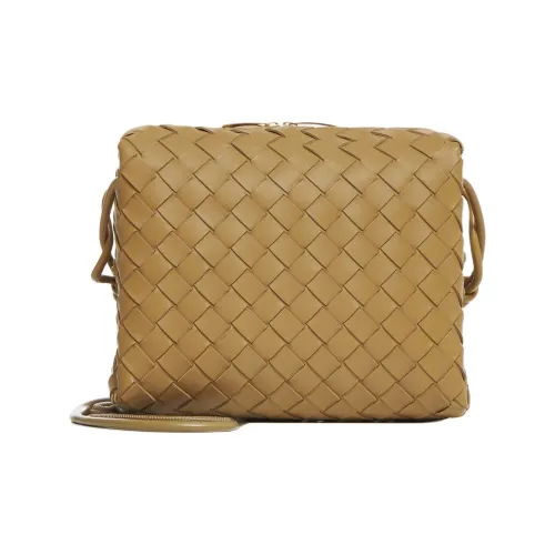 Bottega Veneta LOOP Soft Sheepskin Camera Bag Shoulder Bag Crossbody Bag Small Size Women's Deep Marzipan Color