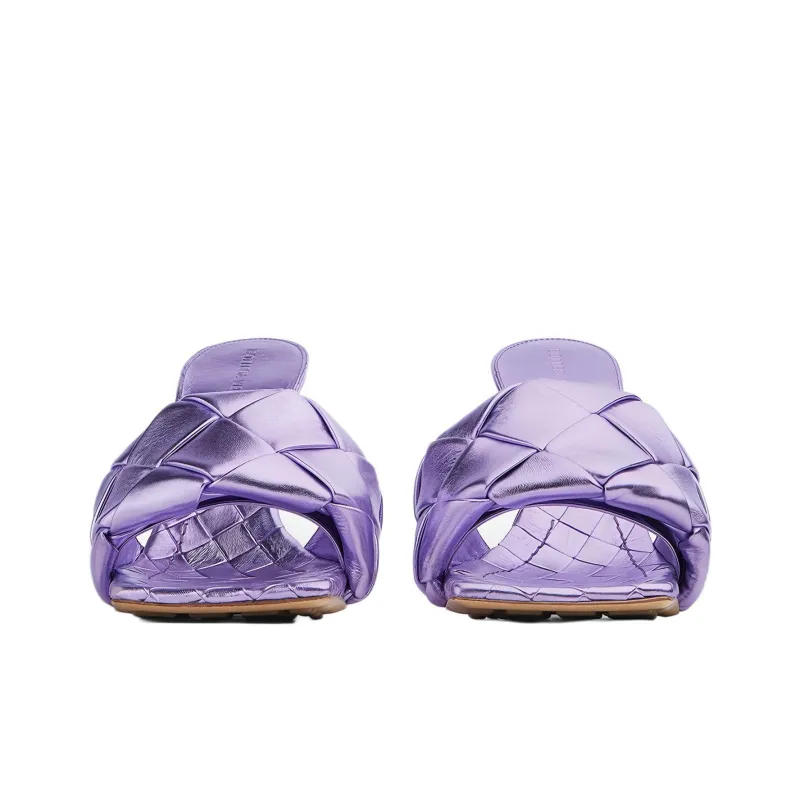 Bottega Veneta Intreccio Metallised Mules Women's-2