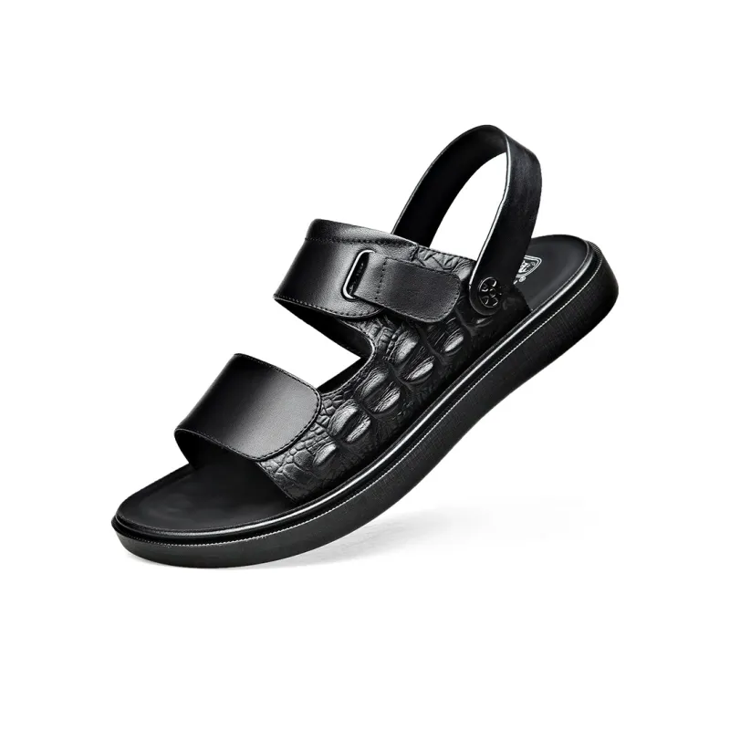 LAORENTOU Beach Sandals Men Black/Brown-1