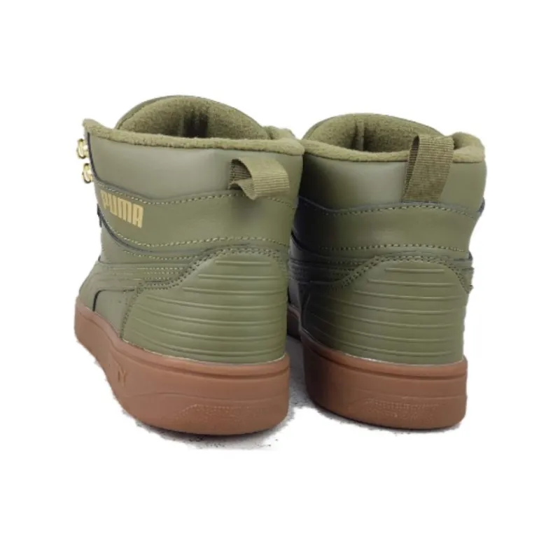 PUMA Rebound Layup Rugged Cushioning Wear Resistant High Top Skateboard Shoes Unisex Green-2