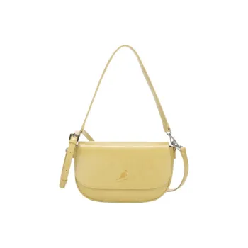 KANGOL Synthetic Leather Portable Crossbody Bag Shoulder Bag Women's Mustard