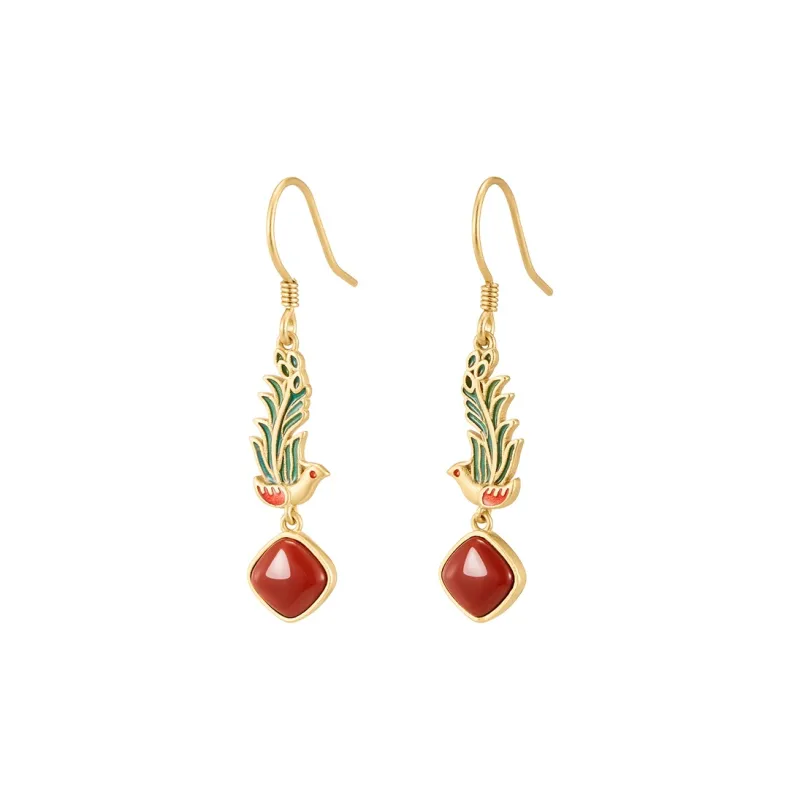 MAMADESHOUHU Agate Jade Earrings Women's-0