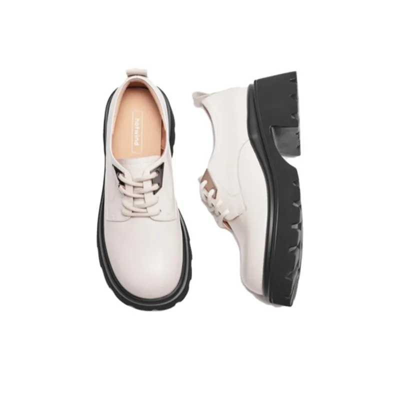 Hotwind Casual Single Shoes 6cm Women's White-4