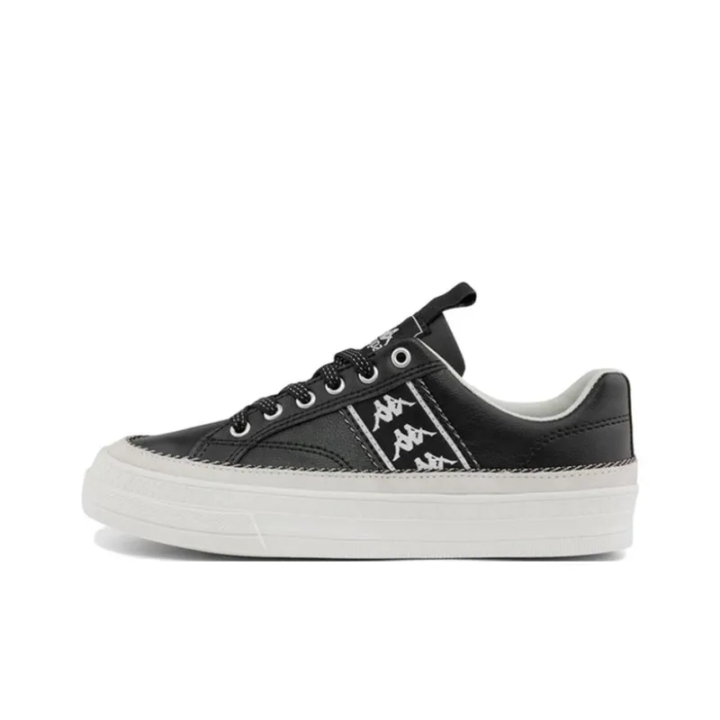 Kappa Coverage Anti-Slip And Wear-Resistant Low-Top Skateboard Shoes Unisex Black-0