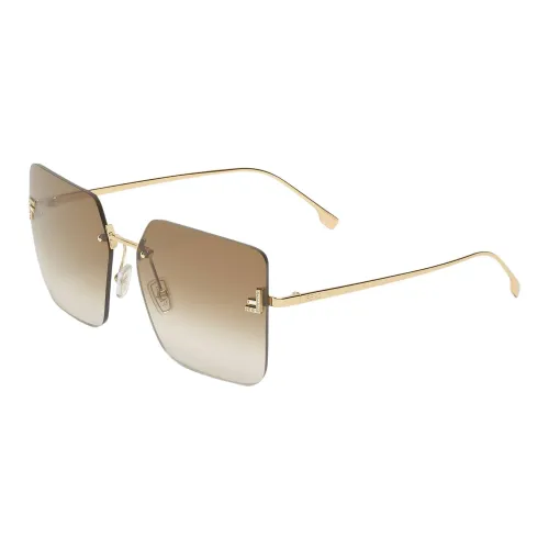 FENDI Metal Irregular Shape Sunglasses Women's Gold