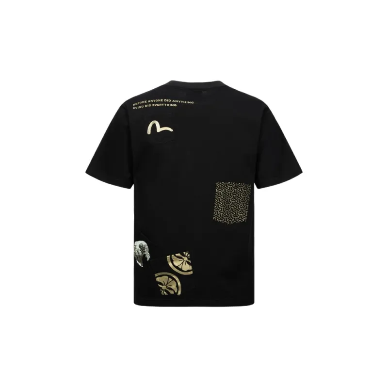 EVISU Seagull & EVISU Print Multi pocket T shirt-4