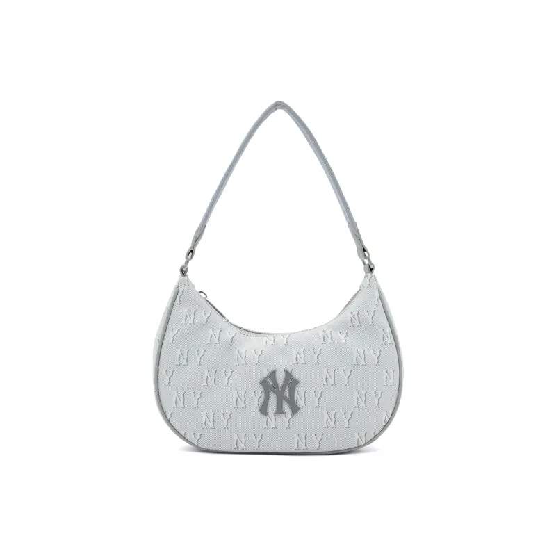 MLB Polyester Shoulder Bag Handbag Regular Unisex White & Silver Gray-0