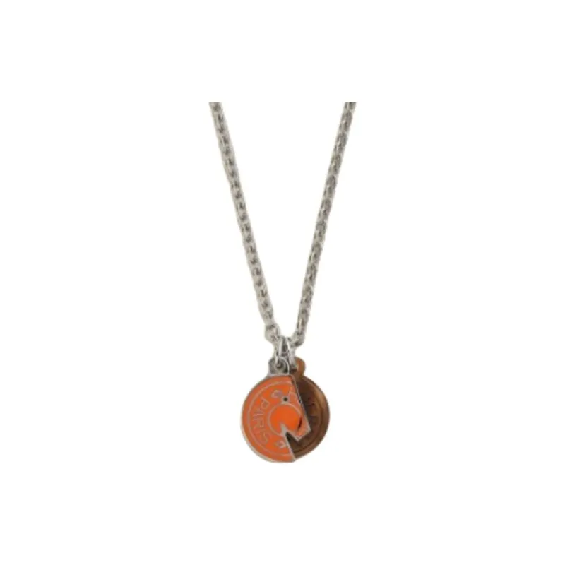 HERMES Buffalo Horn Necklaces Men's Black/Klein Blue/Light Blue/White/Orange/Dark Blue/Red/Brown/Peach Pink-4