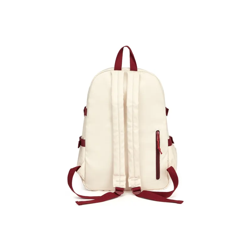 ST&SAT Fabric Backpacks Travel Bags Large Size Unisex Ecru-4