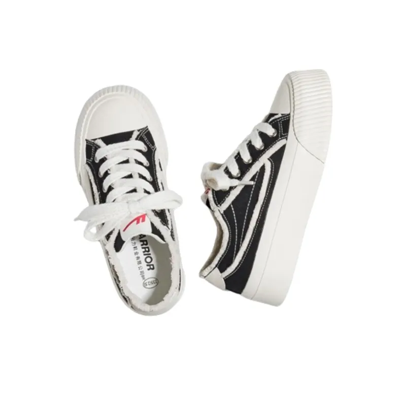 Warrior Wear Resistant Slip Resistant Low Top Canvas Shoes Women's Black-2