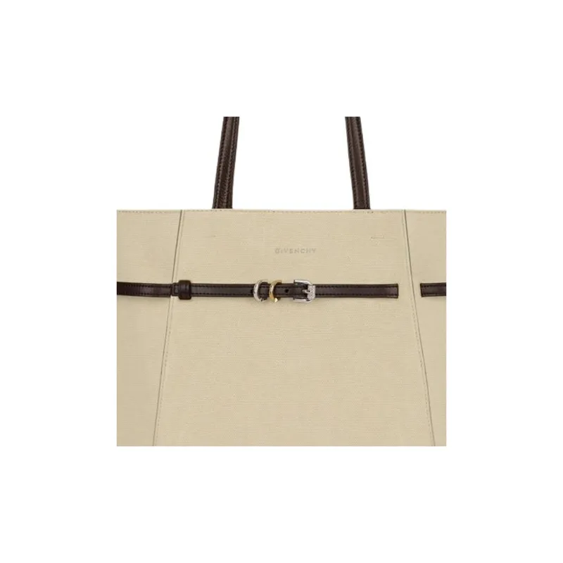 GIVENCHY Voyou Calfskin Tote Bag, Shopping Bag, Shoulder Bag, Handbag Small Size Women's Military Beige-2